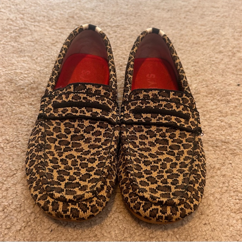 Rothy's Brown Leopard Print Loafers